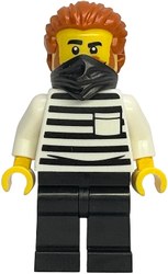 Prisoner, White Shirt, Black Shirt, Dark Orange Hair, Moustache