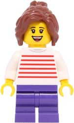 Kid, White Torso, Dark Purple Legs, Reddish Brown Hair