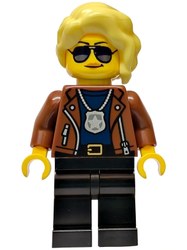 Police Officer, Reddish Brown Torso, Black Legs, Bright Light Yellow Hair