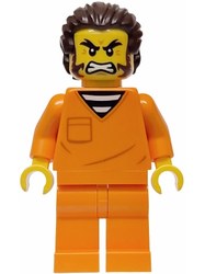 Prisoner, Orange Suit, Dark Brown Hair