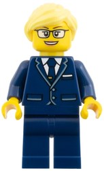 Pilot, Dark Blue Suit, Bright Light Yellow Hair