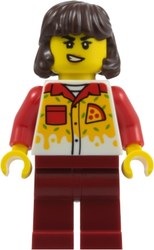 Pizza Worker, Dark Red Legs, Dark Brown Hair