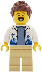 Man, White Shirt, Tan Legs, Reddish Brown Hair