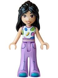 Liann, White Top, Medium Lavender Pants