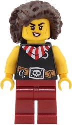 Pirate, Black Vest, Dark Red Legs, Dark Brown Hair