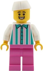 Ice Cream Seller, White Torso, Dark Pink Legs, White Hat