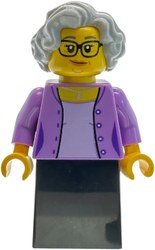 Fumiko, Sushi Restaurant Owner, Medium Lavender Torso, Black Dress, Light Bluish Grey Hair