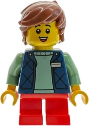 Yusuke, Kid, Dark Blue Torso, Red Legs, Reddish Brown Hair