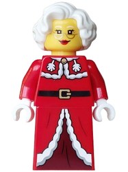 Mrs. Claus, Red Dress, Gold Glasses